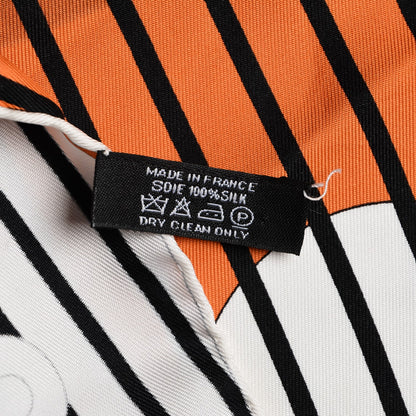 Hermes Silk H20 Triangle Scarf Noir Orange 5 of 8