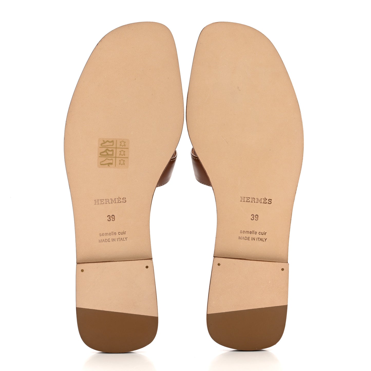 Box Calfskin Oran Sandals 39 Gold