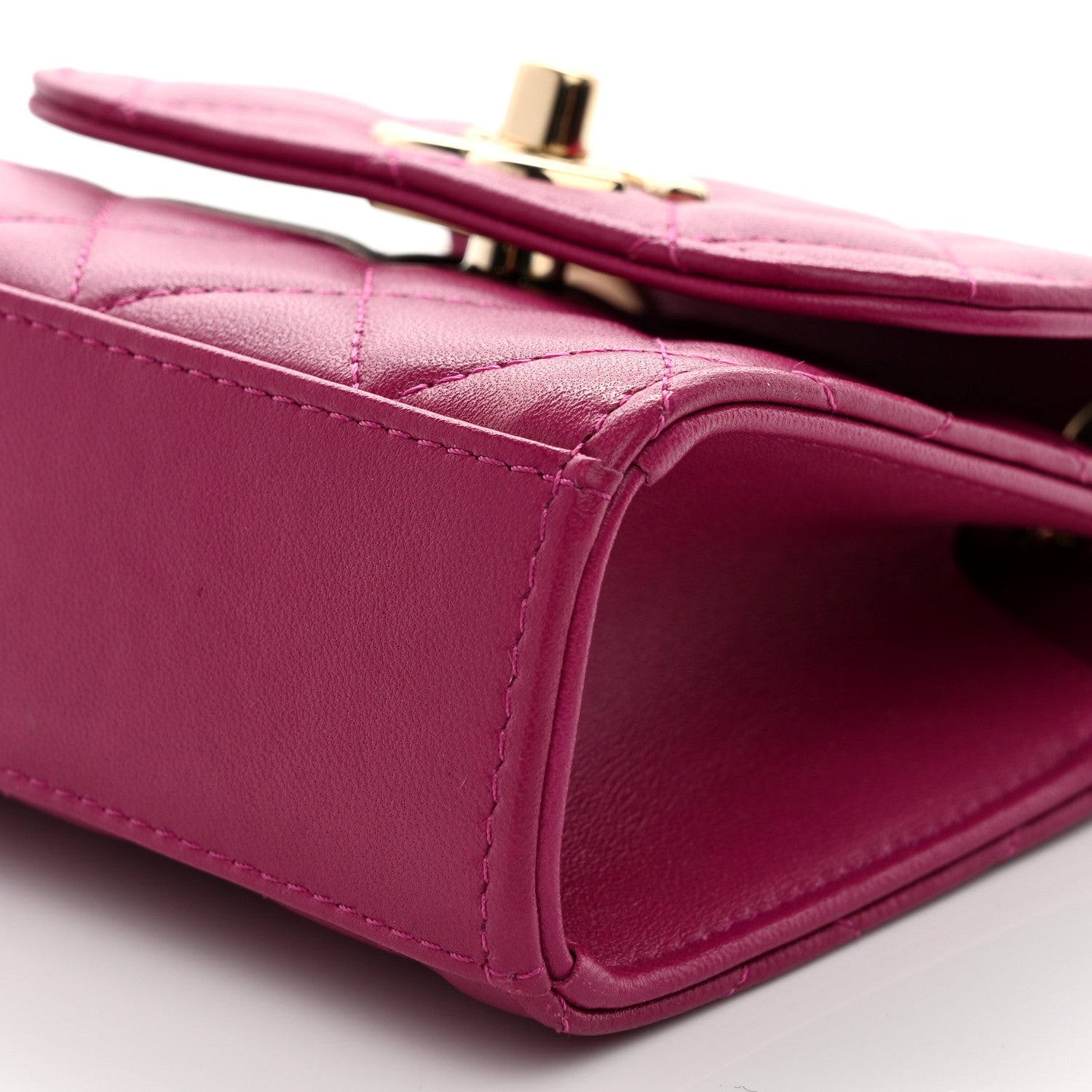 Chanel Lambskin Quilted Mini Trendy CC Clutch With Chain Fuchsia 10 of 11