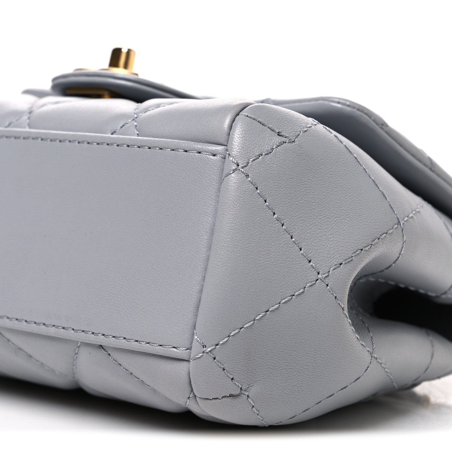 Chanel Lambskin Quilted Mini Flap Light Grey 10 of 10