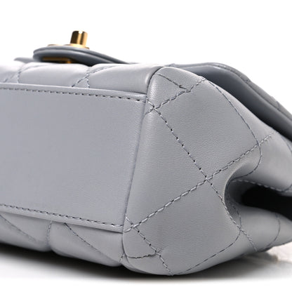 Chanel Lambskin Quilted Mini Flap Light Grey 10 of 10