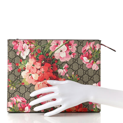 Gucci GG Supreme Monogram Blooms Large Cosmetic Case Beige Multicolor Dry Rose 2 of 7