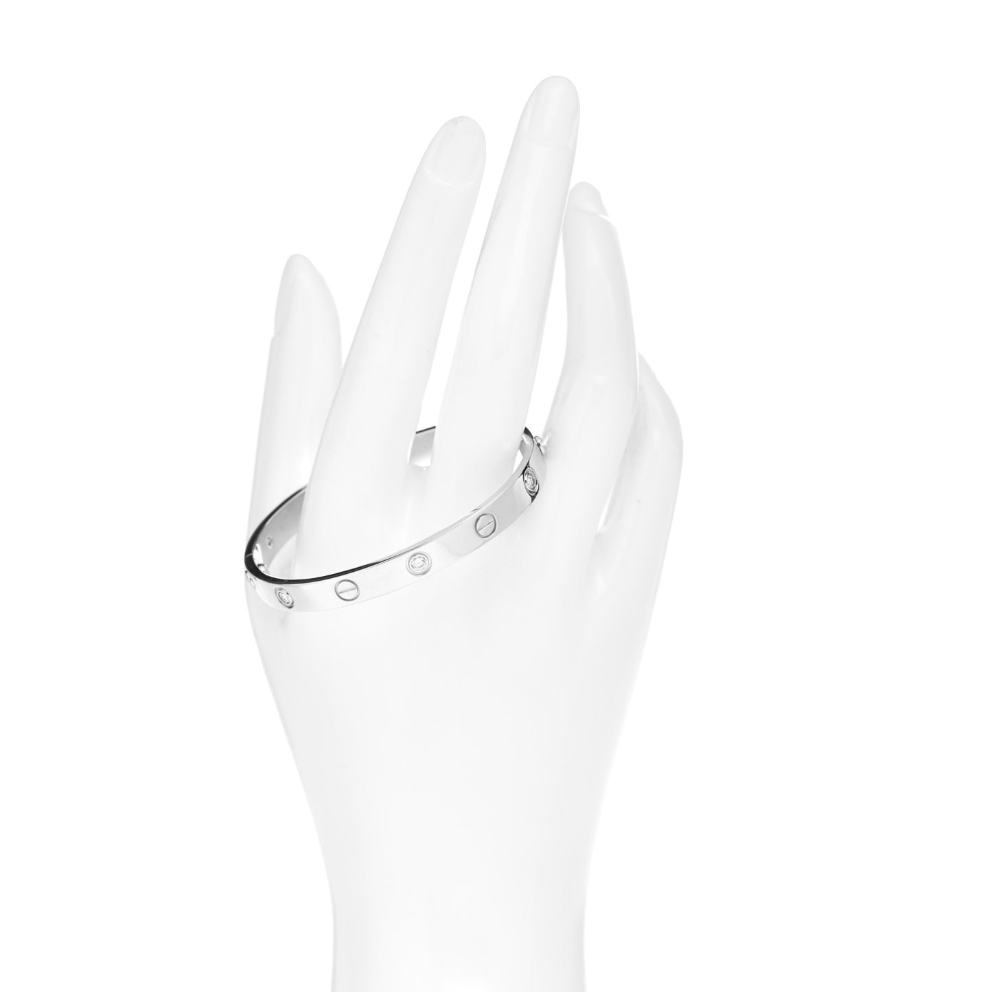 18K White Gold 6 Diamond LOVE Bracelet 16