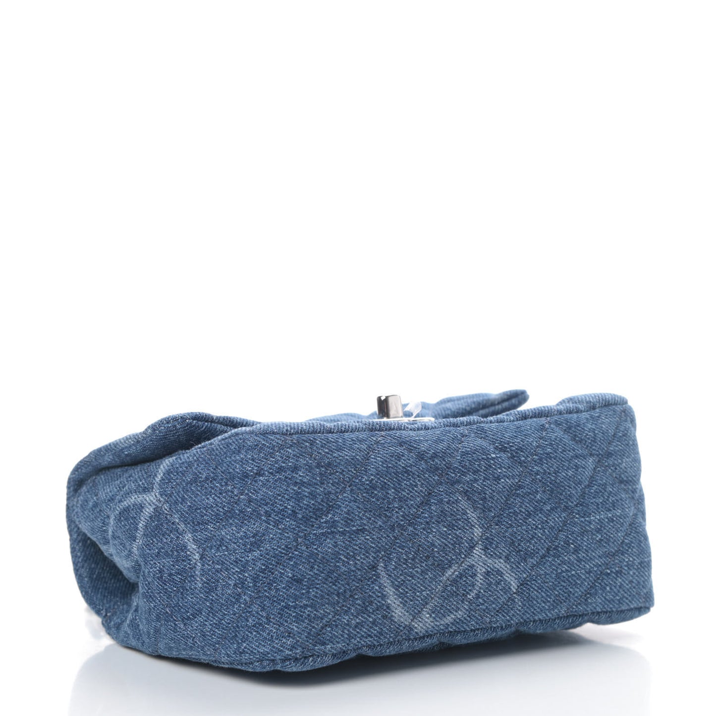 Denim CC Quilted Mini Square Flap Blue