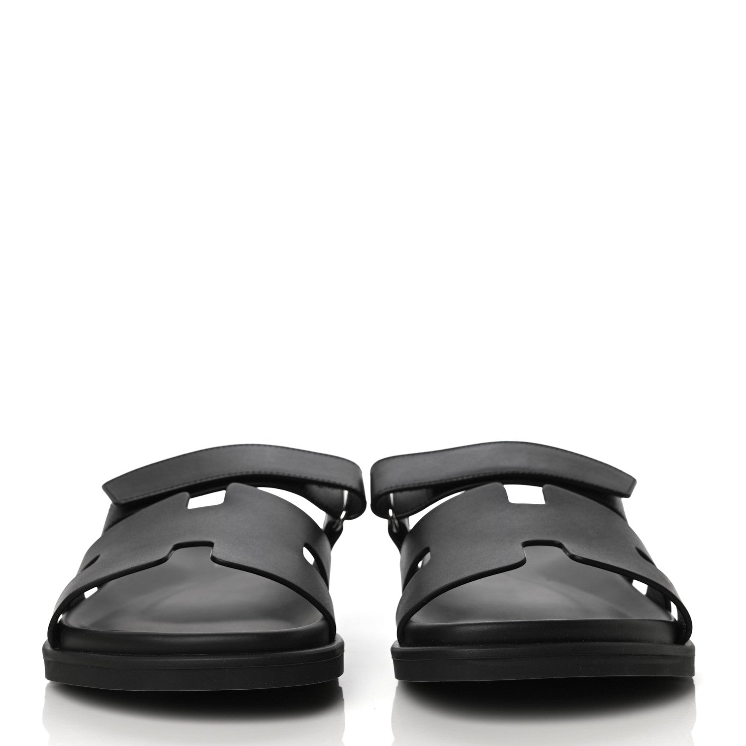 Hermes Calfskin Mens Chypre Sandals 43 Black 2 of 13