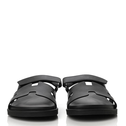 Hermes Calfskin Mens Chypre Sandals 43 Black 2 of 13
