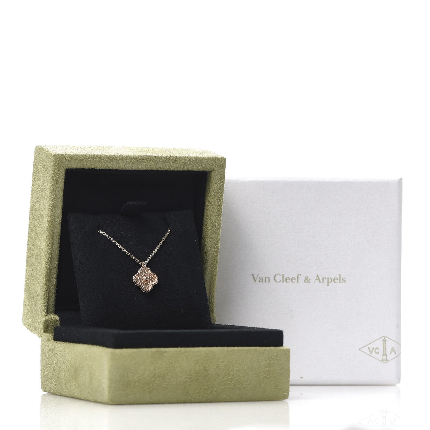 18K Rose Gold Sweet Alhambra Pendant Necklace