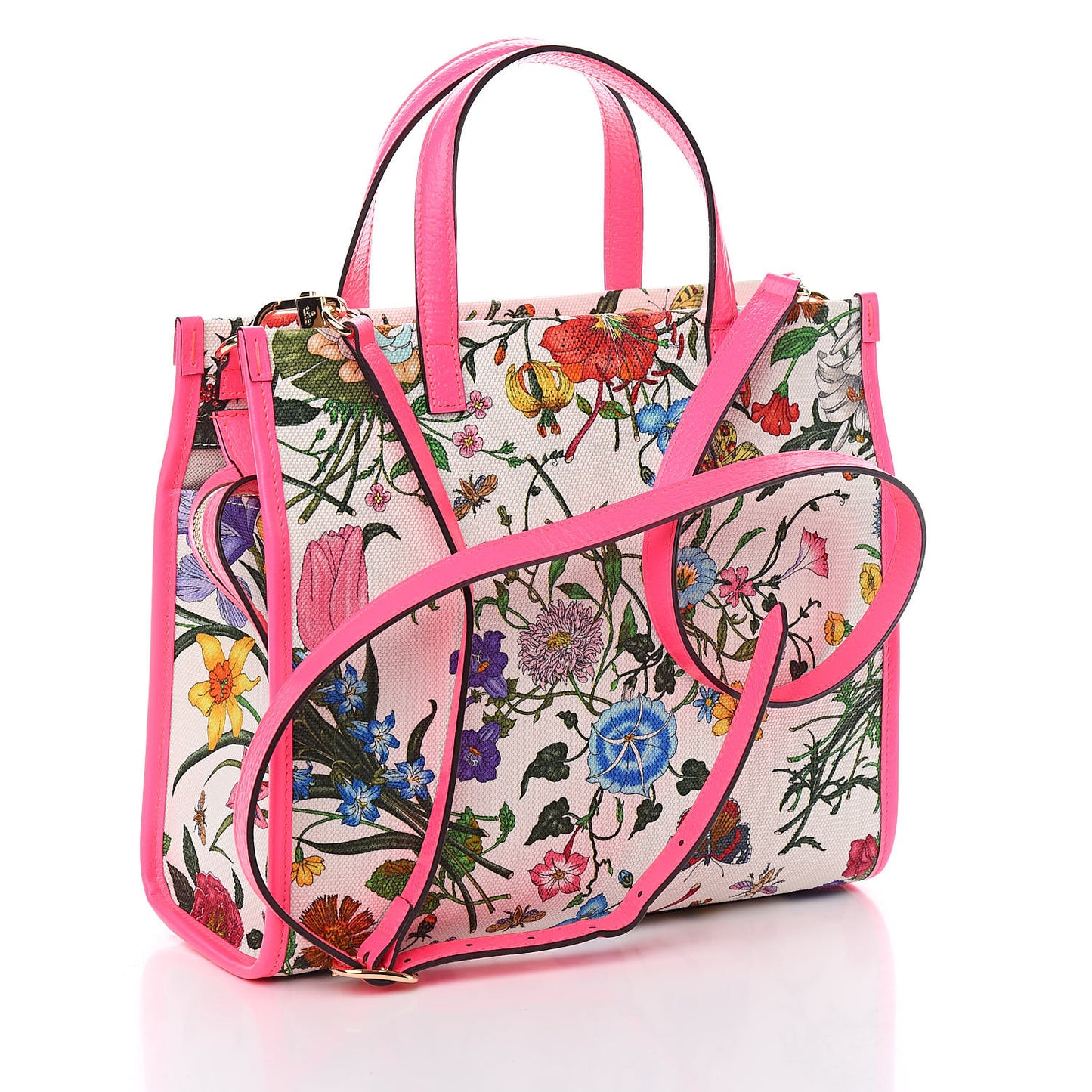 Canvas Medium Flora Tote Fuchsia