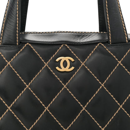 Chanel Calfskin Contrast Stitch Surpique Bowler Black 8 of 12