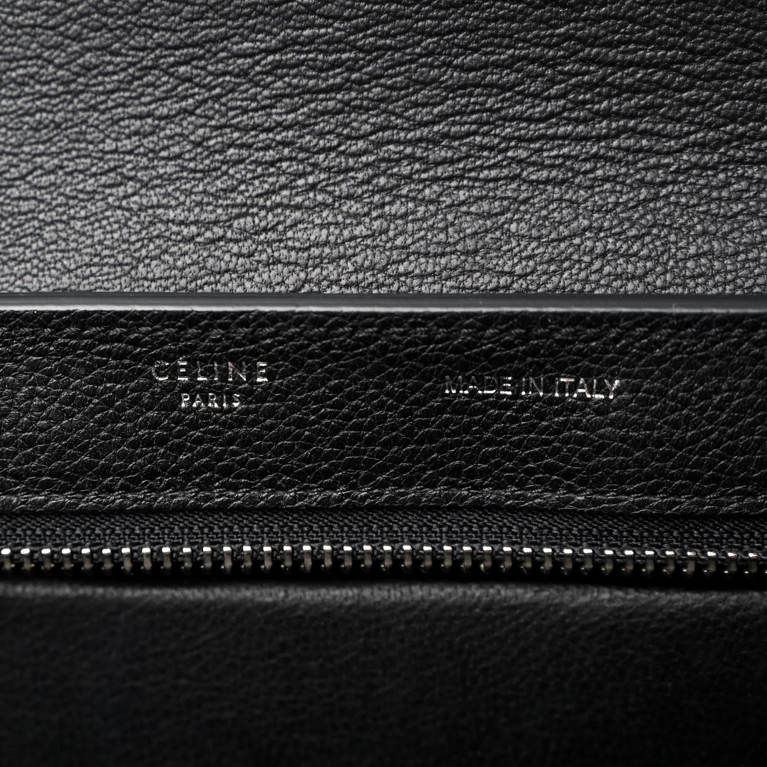 Celine Drummed Calfskin Suede Small Trapeze Black 6 of 10