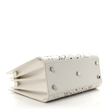 Saint Laurent Calfskin Perforated Studded Baby Sac De Jour White 5 of 10