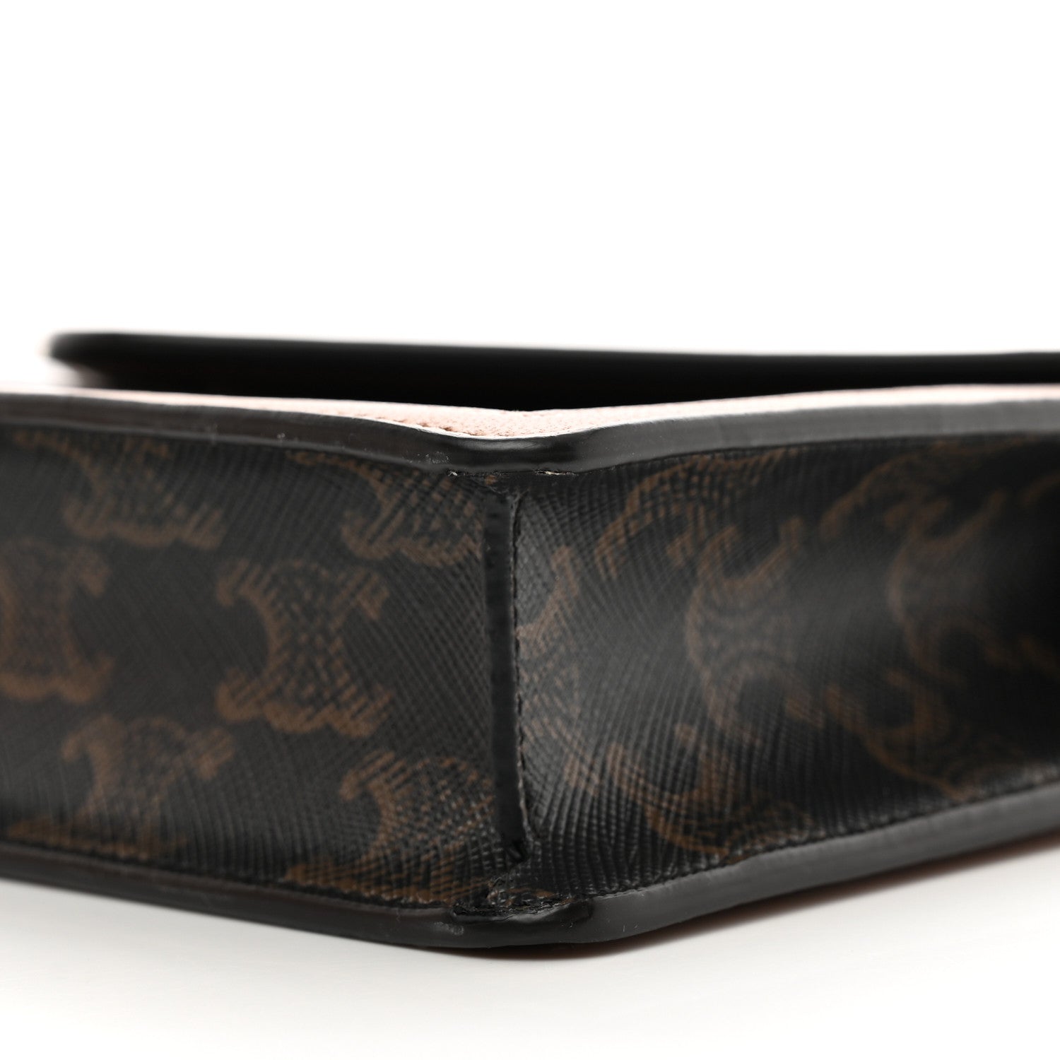 Celine Triomphe Canvas Calfskin Wallet on Chain Tan 10 of 10