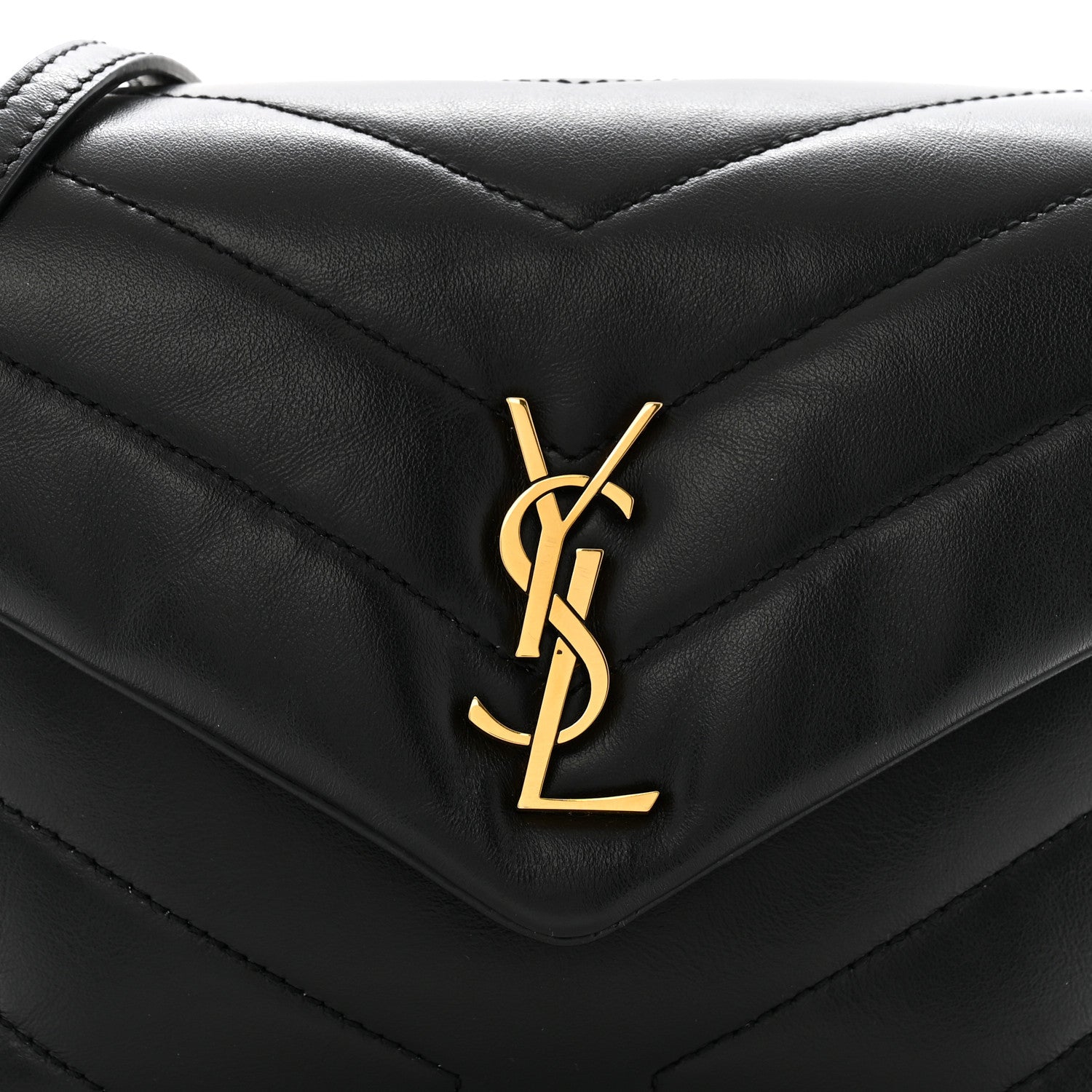 Saint Laurent Calfskin Y Quilted Monogram Toy Loulou Crossbody Bag Black 8 of 12