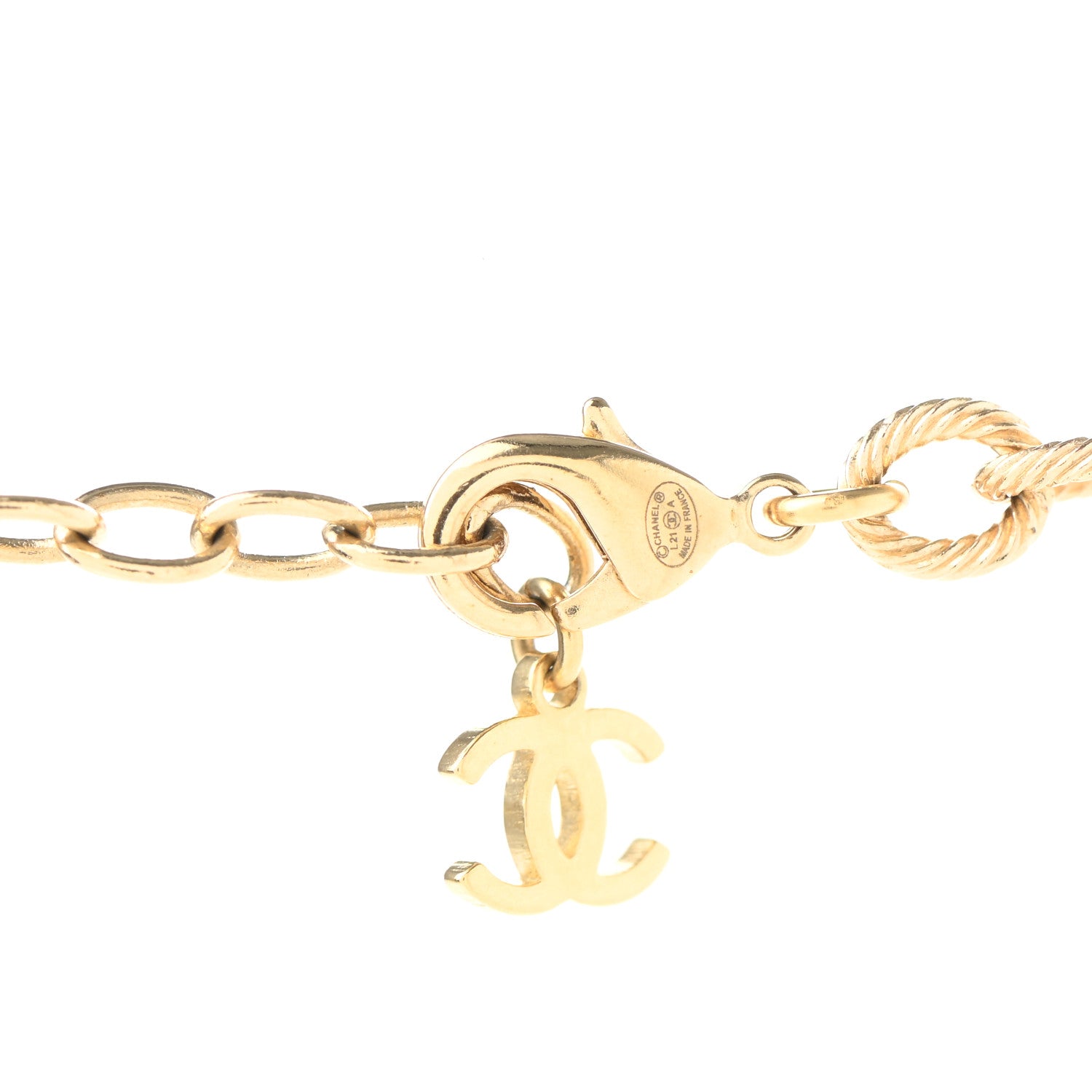 Chanel Metal Quilted CC Necklace Gold 5 of 6