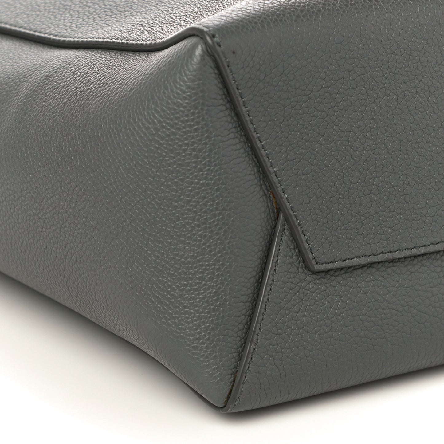 Soft Grained Calfskin Small Sangle Bucket Bag Grey