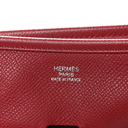 Hermes Taurillon Clemence Amazone Evelyne III PM Rouge Grenat Orange 6 of 10