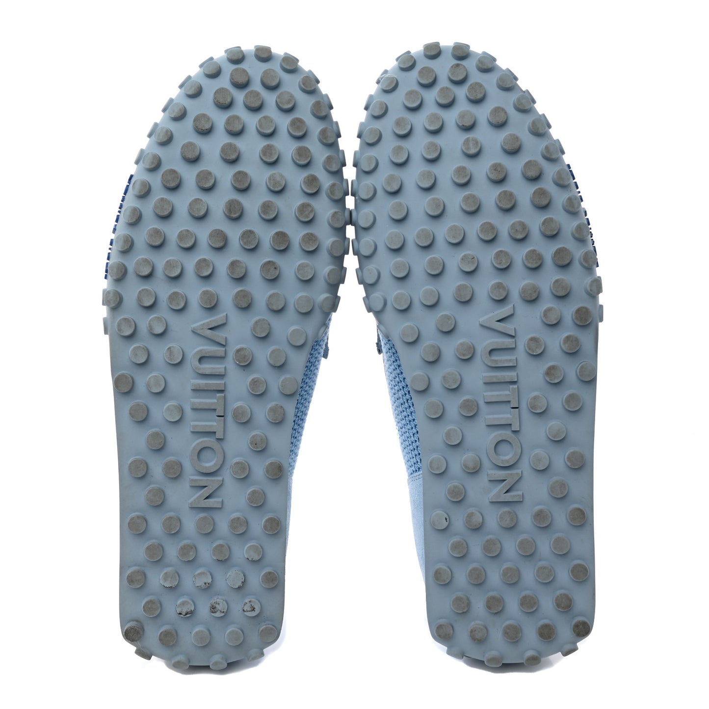 Perforated Calfskin Monogram Mens LV Racer Mocassin Loafers 6.5 Blue