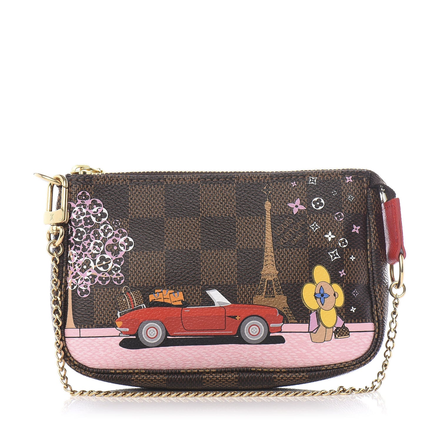 Damier Ebene 2019 Christmas Animation Mini Pochette Accessories Red