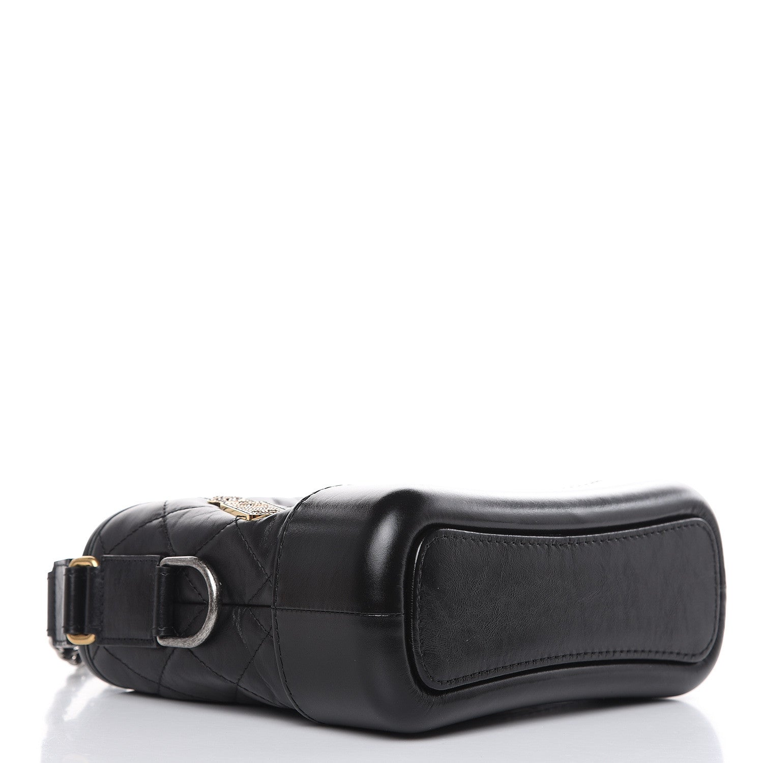 Chanel Aged Calfskin Quilted Charms Small Gabrielle Hobo Black 4 of 10