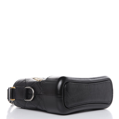 Chanel Aged Calfskin Quilted Charms Small Gabrielle Hobo Black 4 of 10
