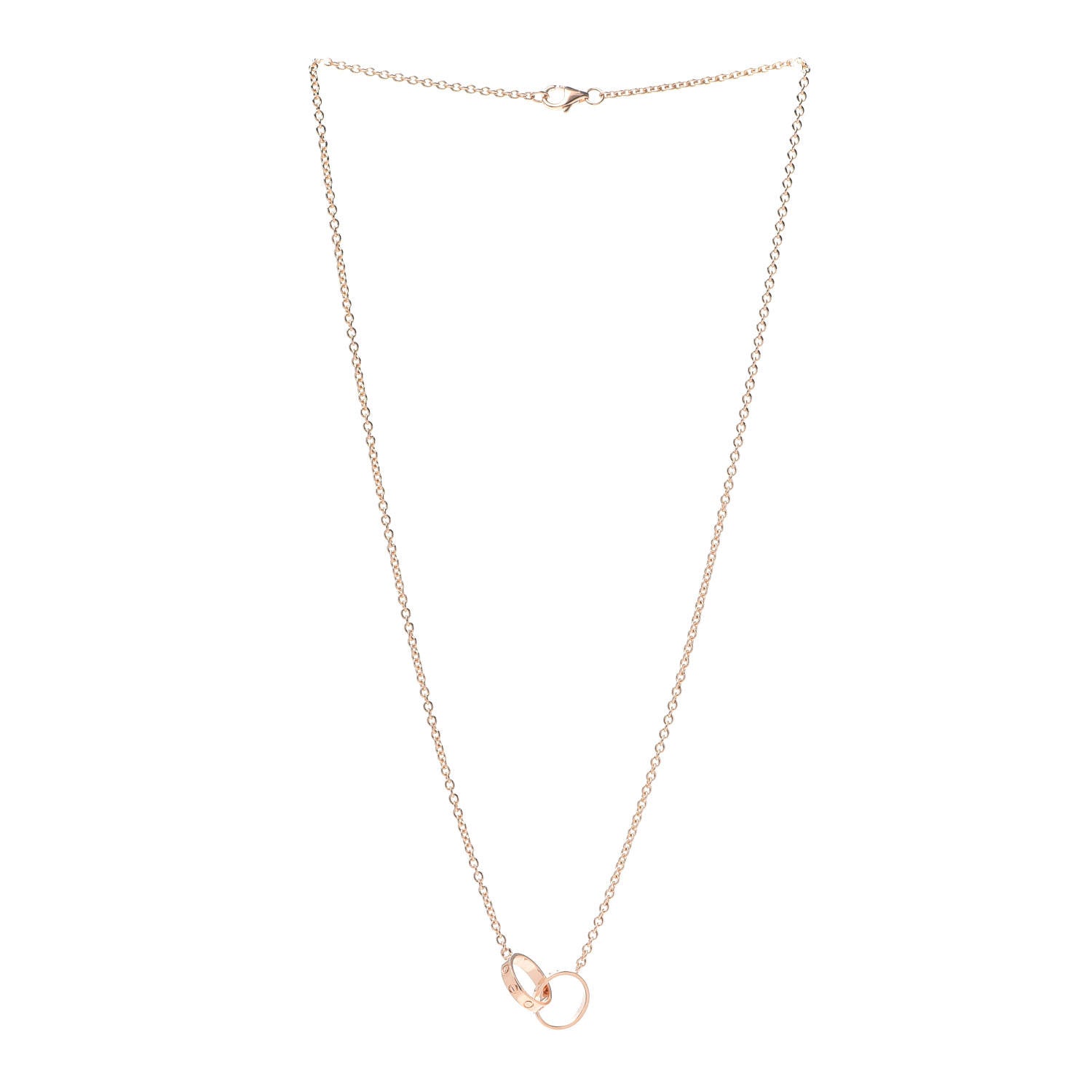 Cartier 18K Pink Gold Interlocking LOVE Necklace 3 of 6