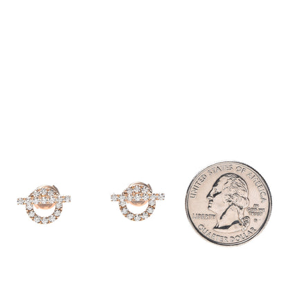 Hermes 18K Rose Gold Diamond Finesse Earrings 2 of 5