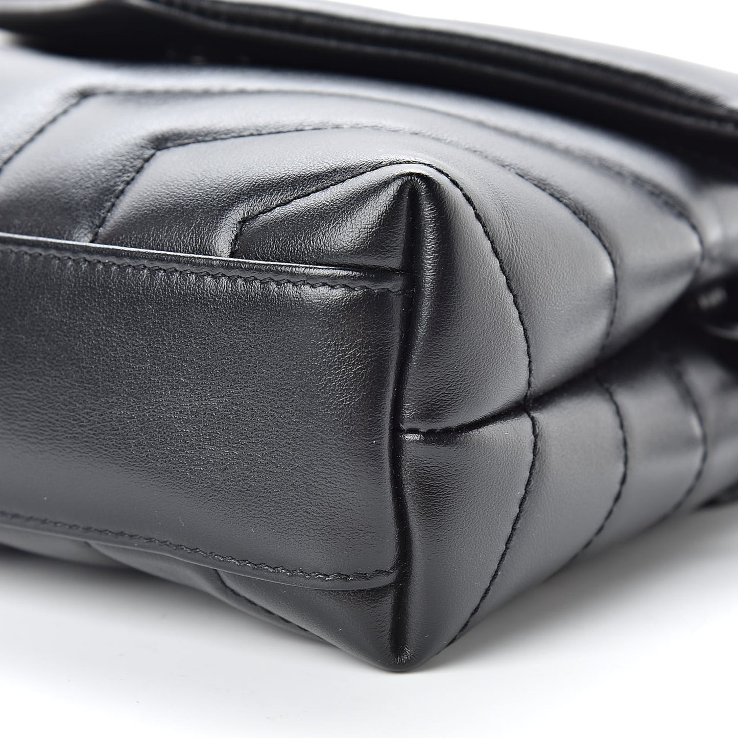 Calfskin Y Quilted Monogram Toy Loulou Crossbody Bag Black