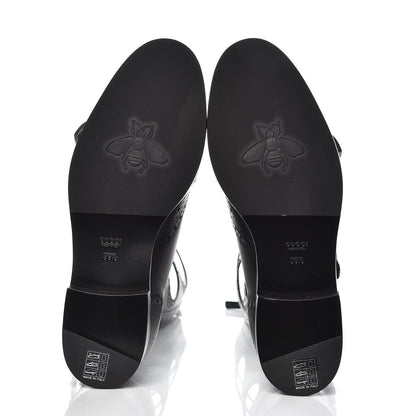 Gucci Calfskin Queercore Brogue Knee High Boots 39.5 Black 5 of 9