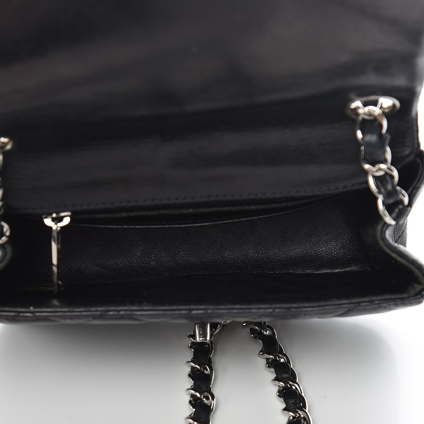 Lambskin Quilted Mini Square Flap Black