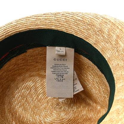 Gucci Abaca Straw Web Fedora Hat L 8 of 9