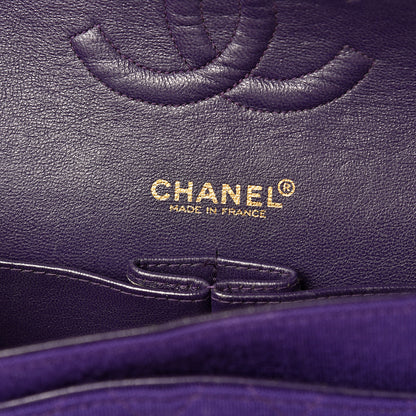 Chanel Jersey Quilted Medium Double Flap Bijoux Chain Purple 5 of 12