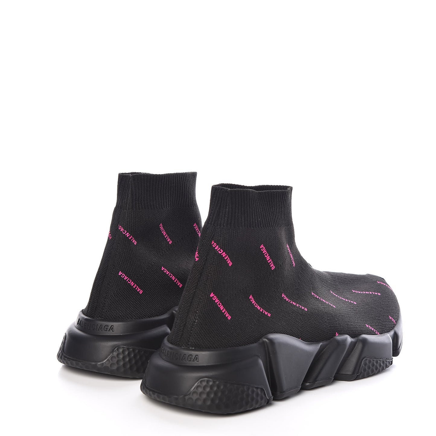 Neoprene Knit Allover Logo Womens Speed Sneakers 39 Black Fuchsia