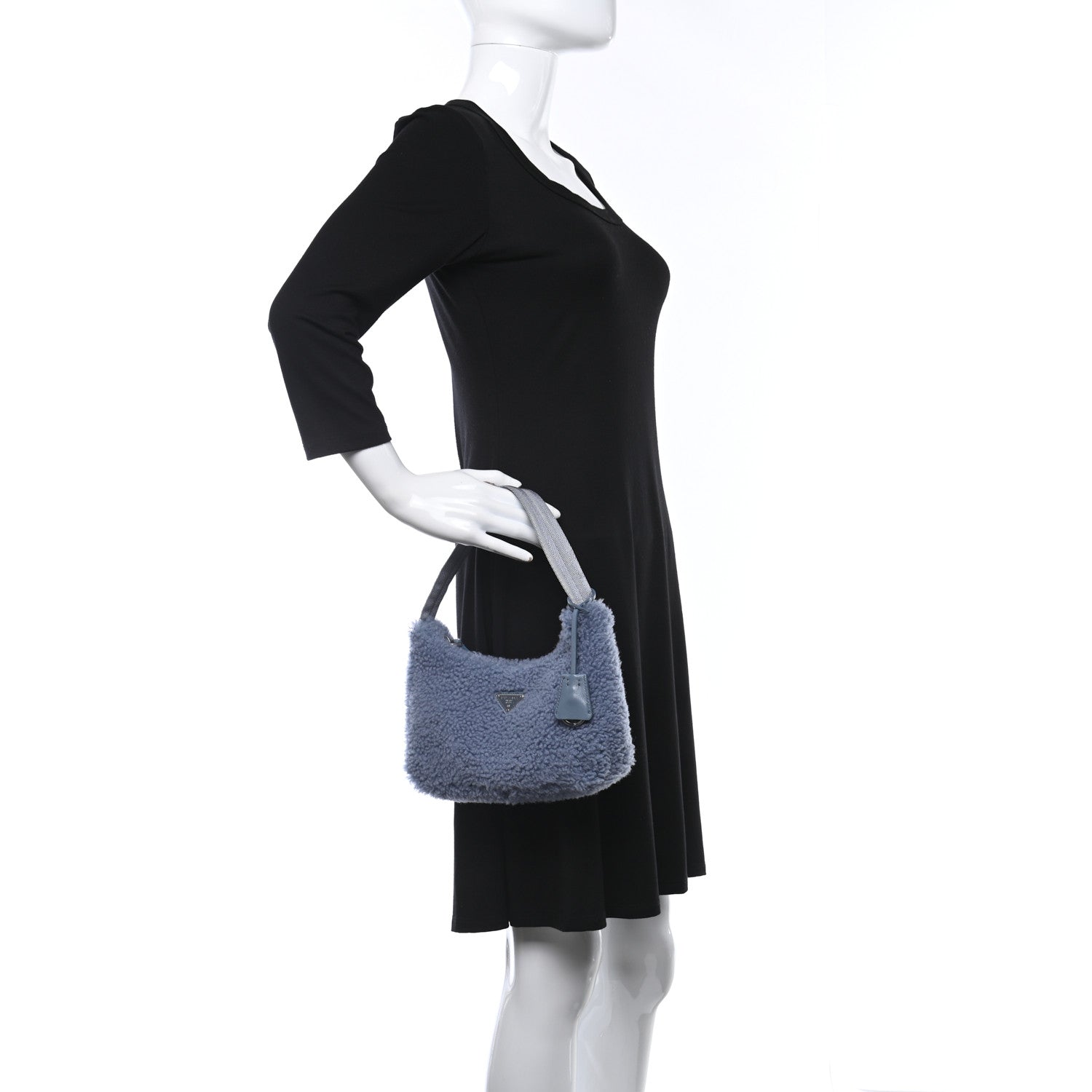 Prada Shearling Mini Re-Edition 2000 Bag Pervinca 2 of 9