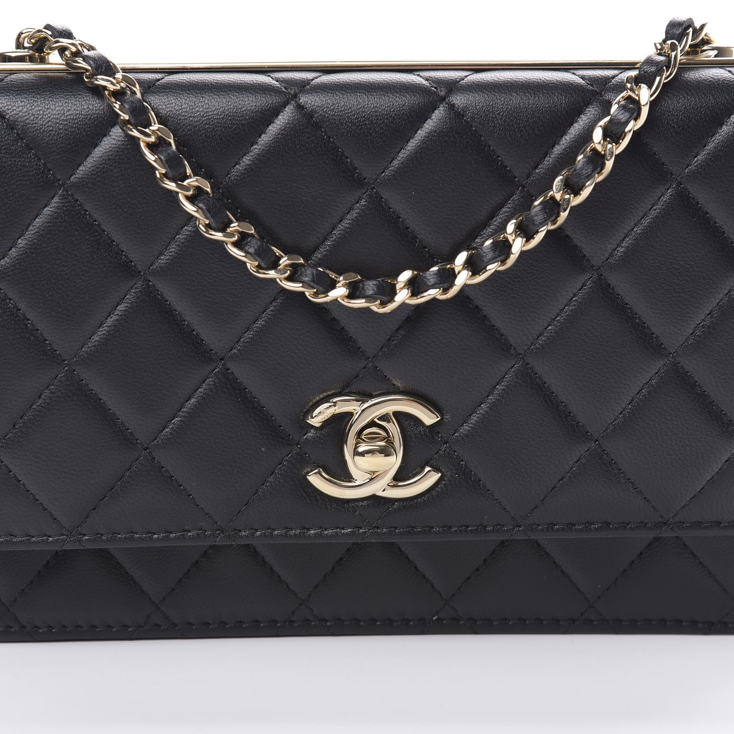 Chanel Lambskin Quilted Trendy CC Wallet On Chain WOC Black 9 of 15