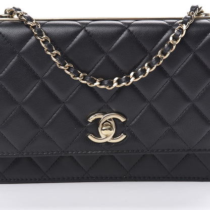 Chanel Lambskin Quilted Trendy CC Wallet On Chain WOC Black 9 of 15