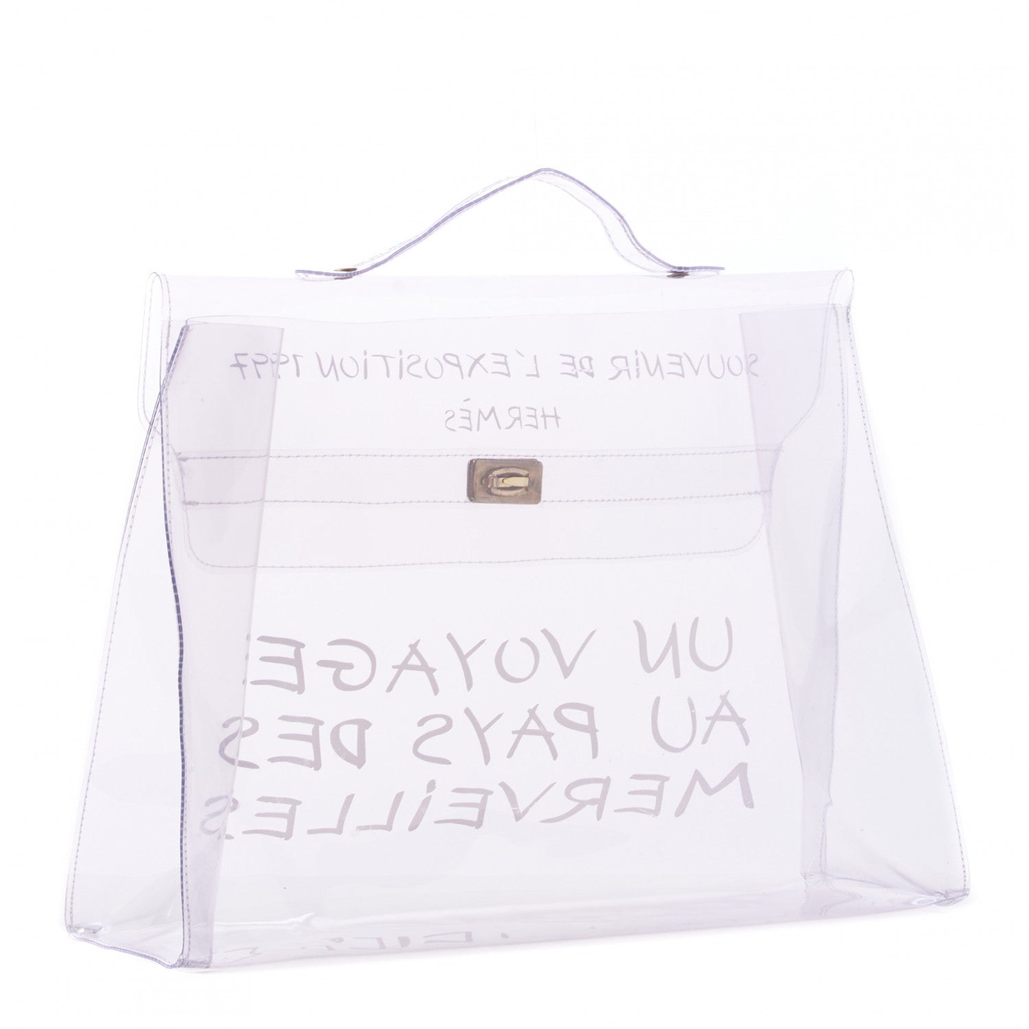 Hermes Vinyl Souvenir De L'Exposition Kelly Transparent 3 of 8