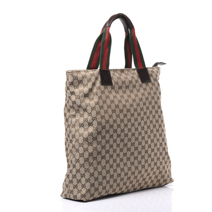 Gucci GG Monogram Large Web Handle Vertical Tote Dark Brown 2 of 8