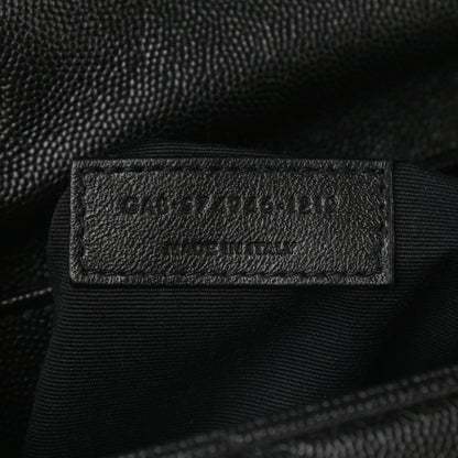 Saint Laurent Grain de Poudre Calfskin Y Quilted Monogram Medium Loulou Chain Satchel Black 7 of 9