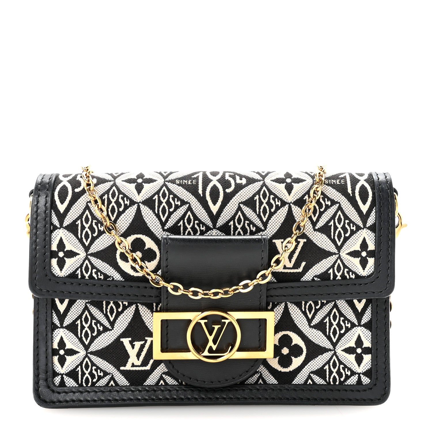 Louis Vuitton Jacquard Since 1854 Dauphine Chain Wallet Grey 1 of 10