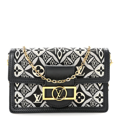 Louis Vuitton Jacquard Since 1854 Dauphine Chain Wallet Grey 1 of 10