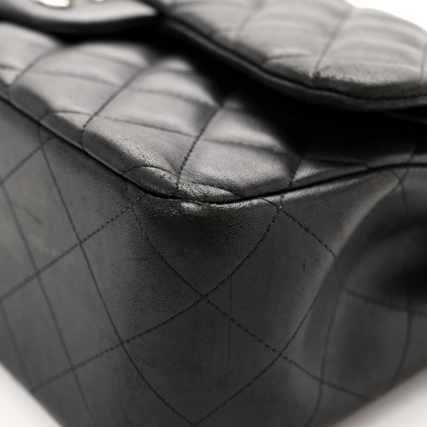 Chanel Lambskin Quilted Jumbo Double Flap Black 11 of 20