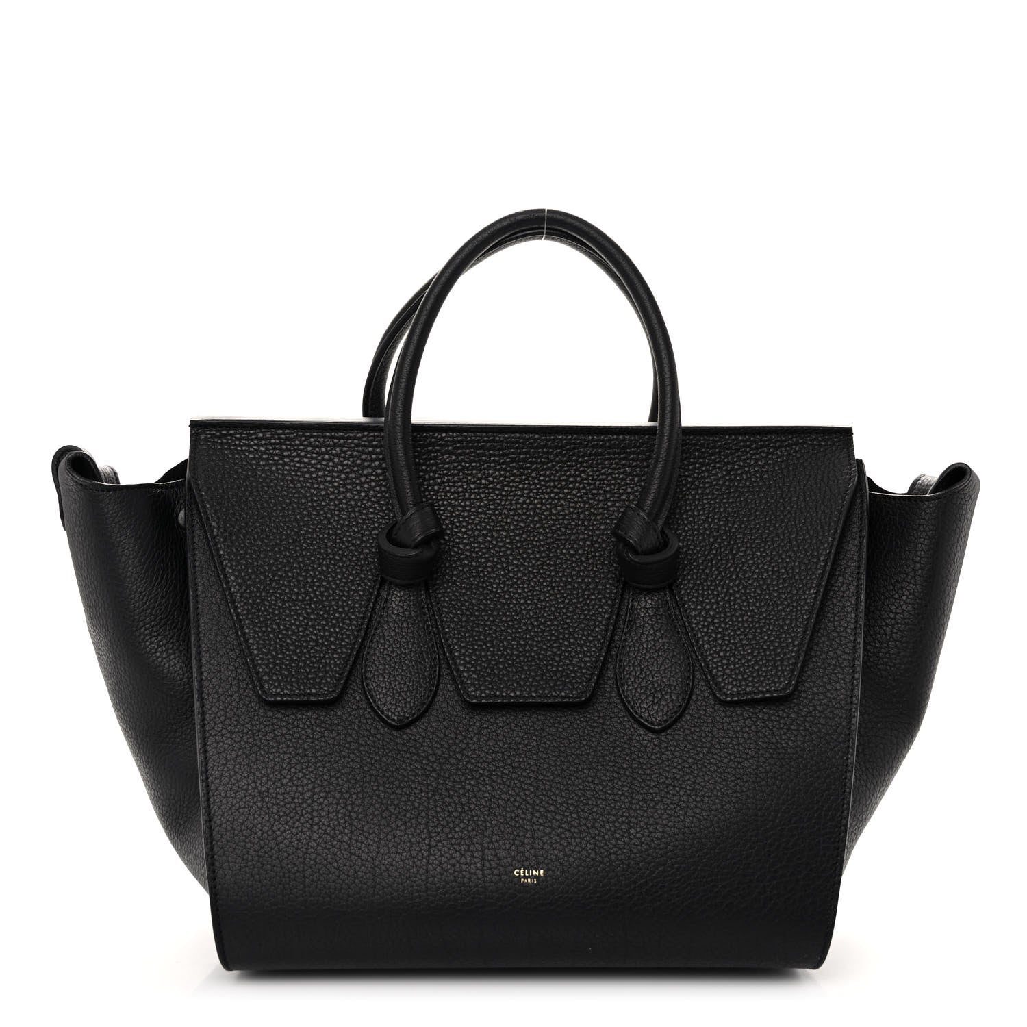 Celine Crisped Calfskin Medium Tie Knot Tote Black 1 of 11