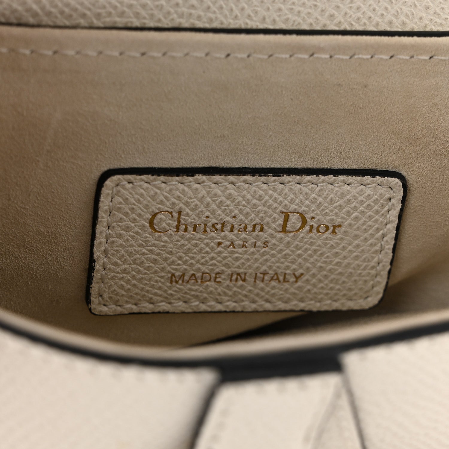Christian Dior Grained Calfskin Mini Saddle Bag White 6 of 10