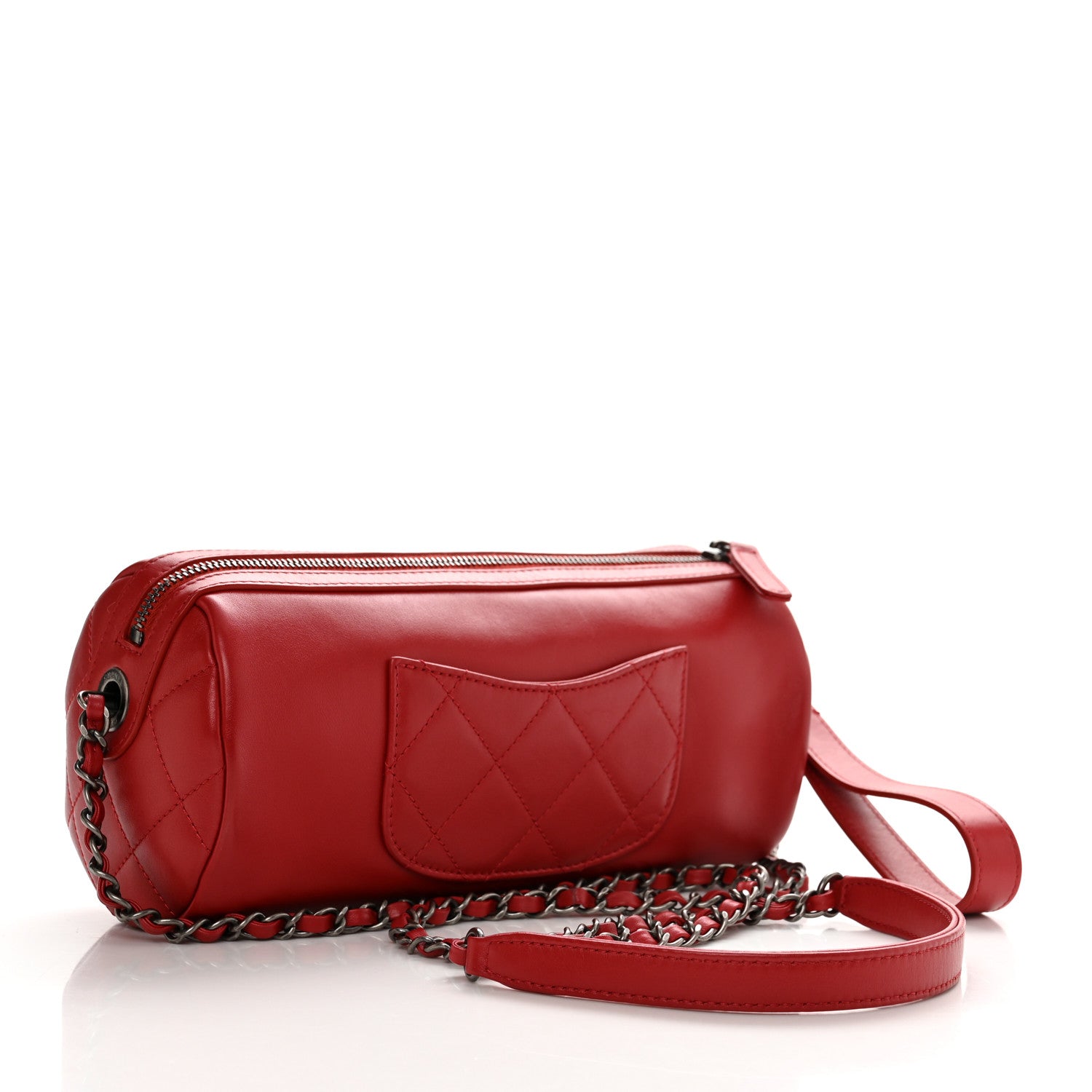 Chanel Calfskin Chain 20s Signature Bowling Bag Red 2 of 10