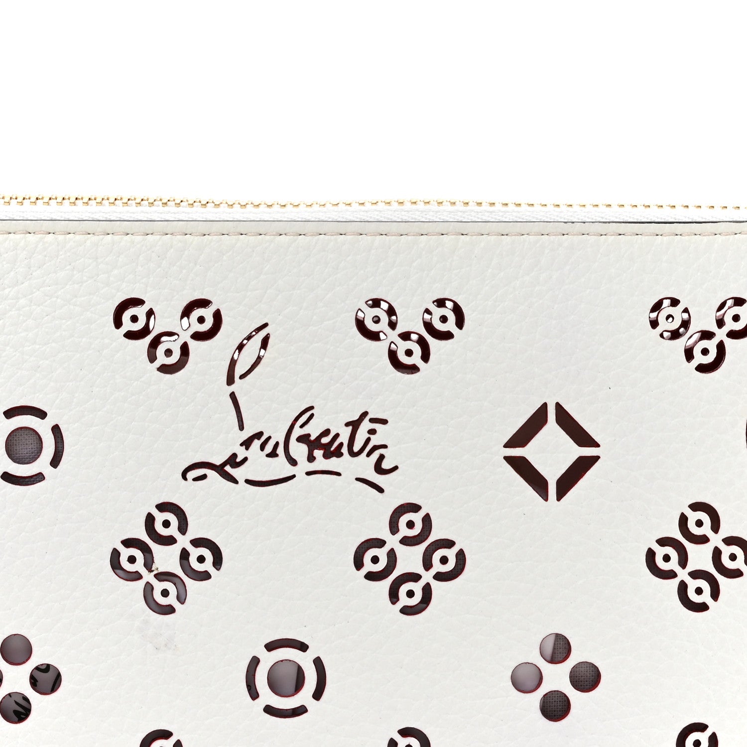 Christian Louboutin Calfskin Empire Loubinthesky Loubila Chain Clutch Bianco Loubi 7 of 13