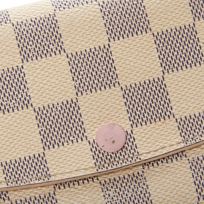 Louis Vuitton Damier Azur Emilie Wallet Rose Ballerine 8 of 15