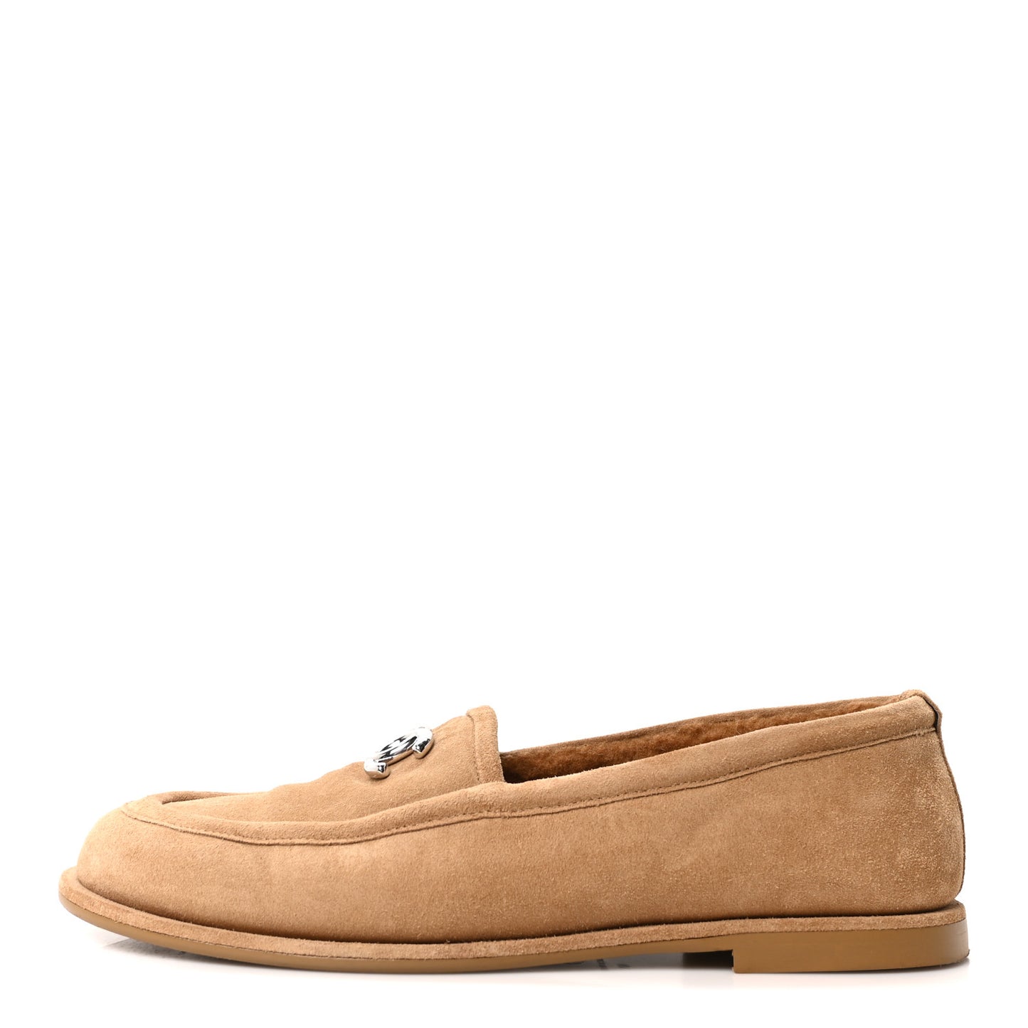 Suede Calfskin CC Loafers 41 Dark Beige