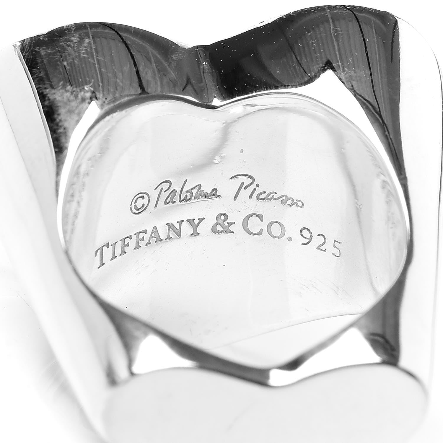 Tiffany Sterling Silver Paloma Picasso Double Modern Heart Ring 57 8 5 of 5