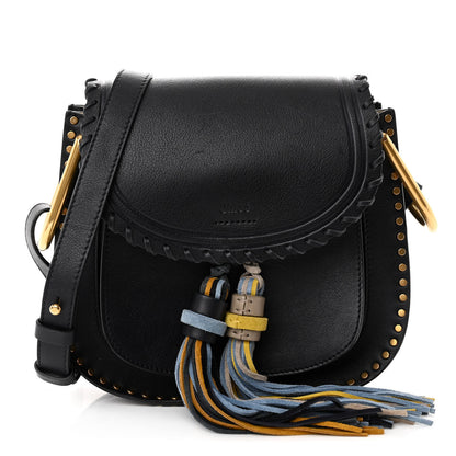 Chloe Suede Calfskin Braided Mini Hudson Shoulder Bag Black 1 of 9