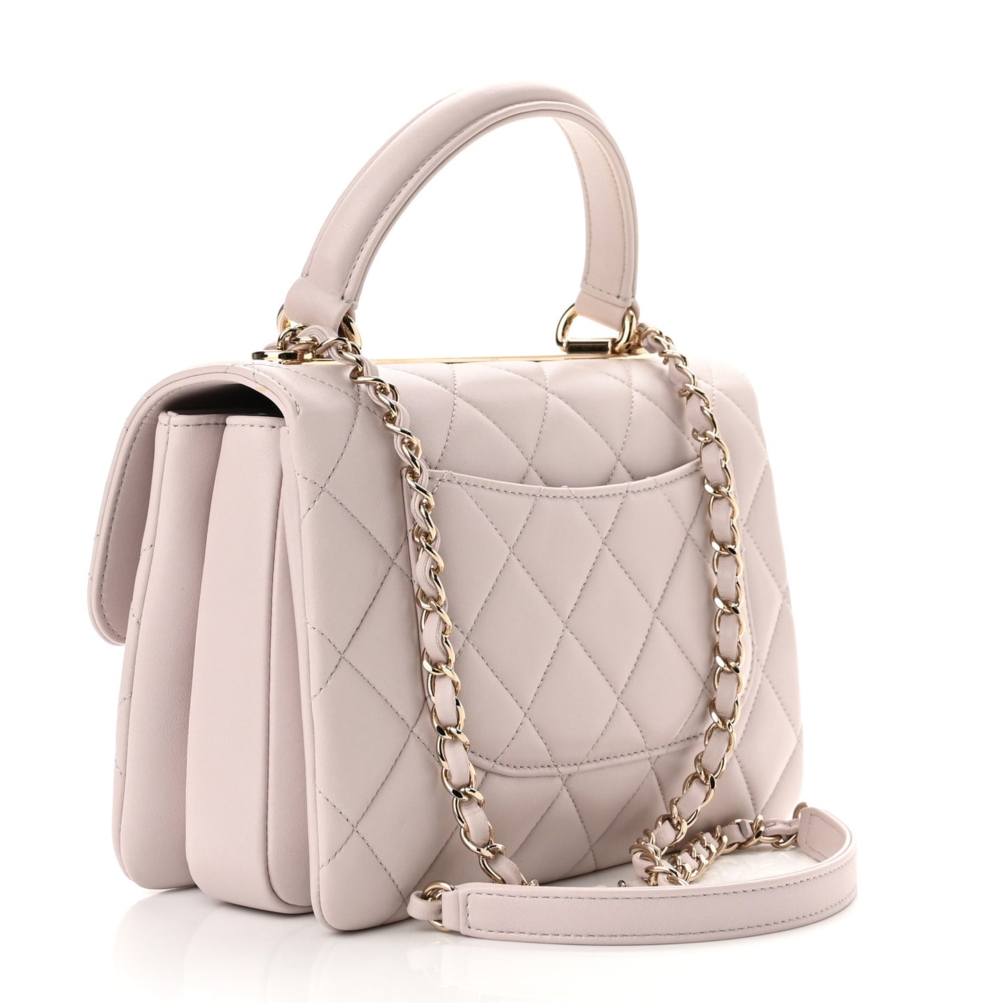 Lambskin Quilted Small Trendy CC Flap Dual Handle Bag Lilas Lilac